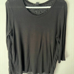 𝅺EUC Seventy Top withy Lace Back, Black, Size 46 IT, 10 US